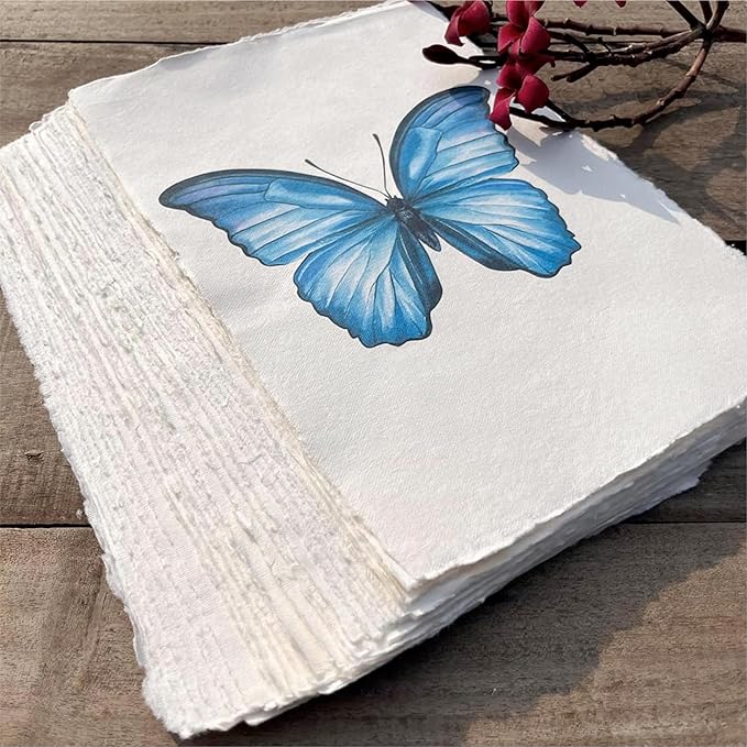 Wanderings Handmade A6 Cream Mixed Media Paper - Image 6