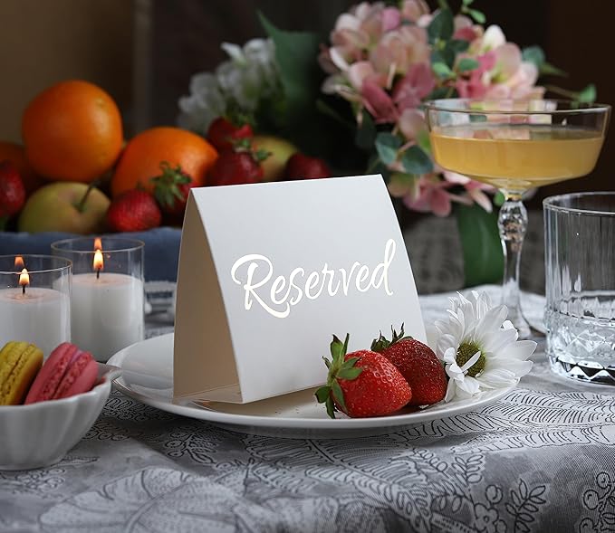 20 Pack Modern White Reserved Table Sign - Image 2