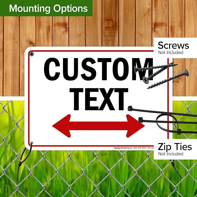 Custom Arrow, Custom Directional Sign, Two Way Arrow, 7x10 Inches, 55 mil thick - Image 5