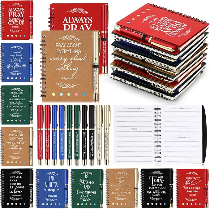 Spakon 50 Set Valentine's Day Christian Gifts Bulk Church Sticky Note Spiral by Aranorun