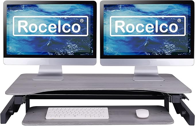 Rocelco 37.5" Height Adjustable Standing Desk Converter - Image 5