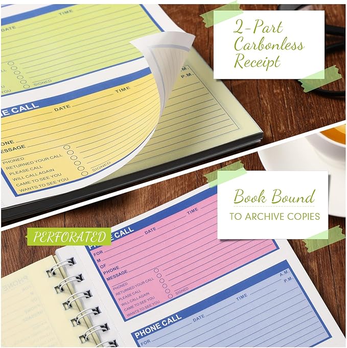 Sinmoe 1 Pcs Spiral Bound Phone Message Book - Image 3