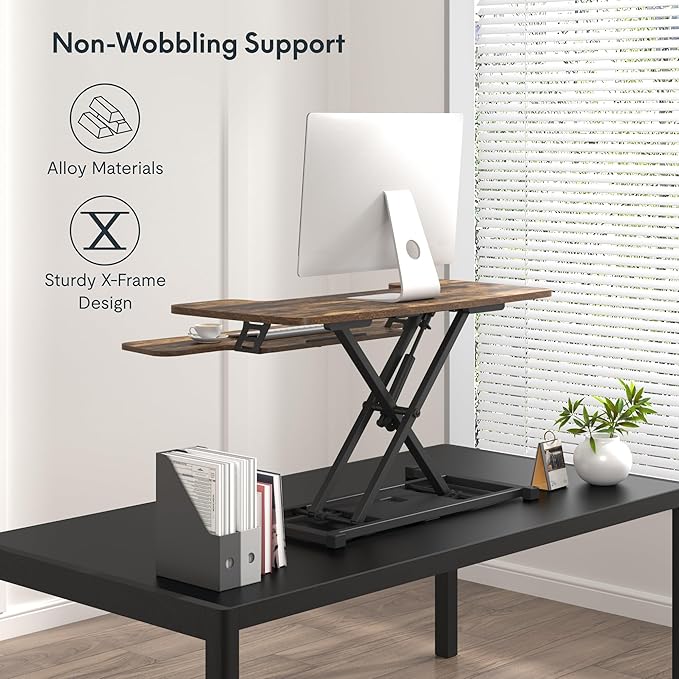FLXISPOT 36" Standing Desk Converter, Quick Sit Stand up Desktop Riser Height - Image 6