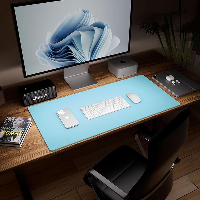 Aothia Double-Sided Desk Pad – 37.8"x17" Leather Desk Mat - Image 3