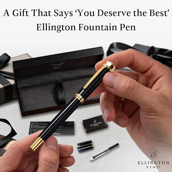Ellington Pens Luxury Fountain Pen Set- Extra Fine Nib- Includes 3 Ink - Image 3