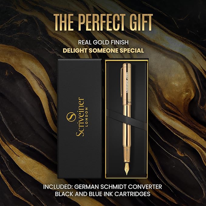 Scriveiner Personalized Gold Fountain Pen - Image 3