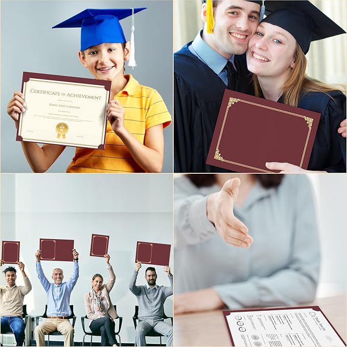 HAUTOCO 120 Packs Certificate Holders, Burgundy Diploma Holders, Document Award - Image 5