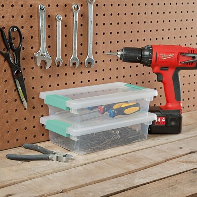 Sterilite 24-Pack Clip Box, Stackable Clear Plastic Bins - Image 5