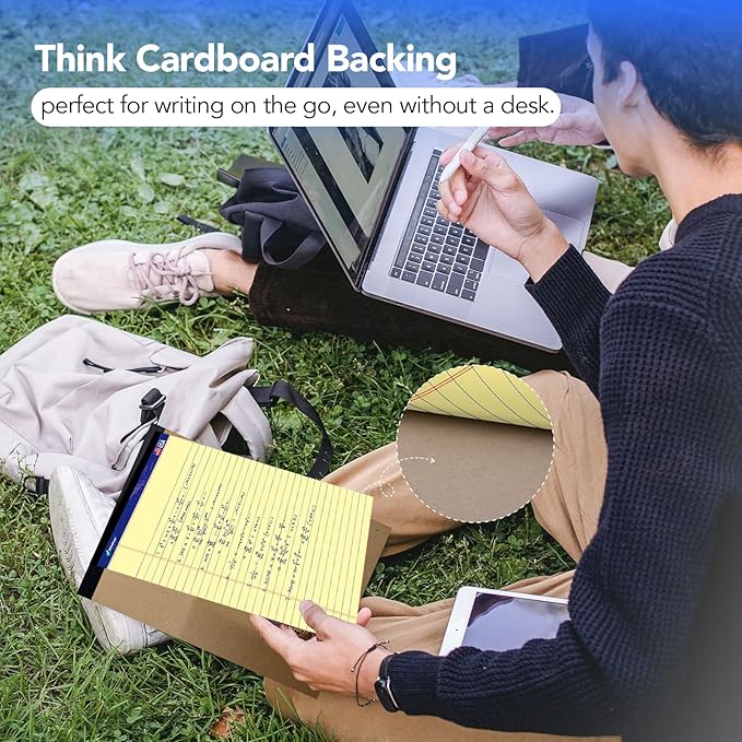 WritePads Legal Pads 8.5 x 11, Wide Ruled Note Pads, 50 Sheets, Sturdy back - Image 6