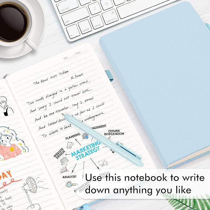 feela 5 Pack Notebooks Journals Bulk, Hardcover Notebook Classic Ruled Lined - Image 4