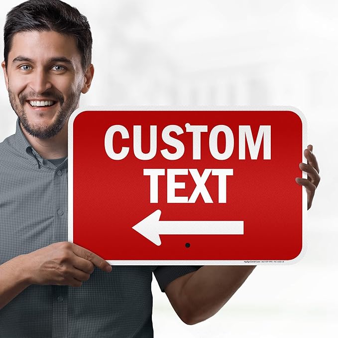 Custom Arrow, Custom Directional Sign, Left Arrow, 12x18 Inches, 3M EGP - Image 2