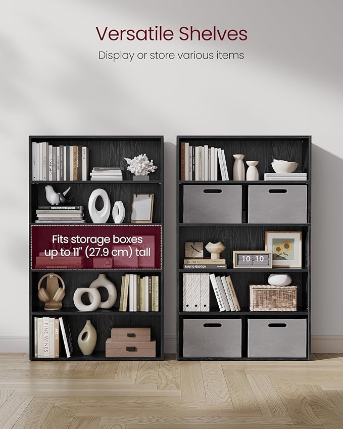 VASAGLE Set of 2 Bookshelves, 30 Inches Wide, 5-Tier Open Bookcases - Image 5