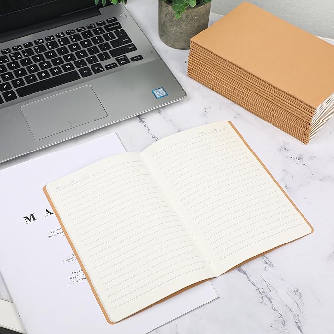 miikoul 12 Pack A5 Kraft Paper Notebook Lined Journal Bulk, 8.3 X 5.5 Inch - Image 7