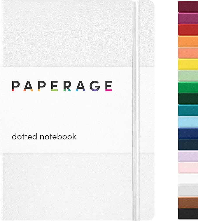 PAPERAGE Dotted Journal Notebook, 160 Pages, Medium 5.6 in x 8 in by PAPERAGE
