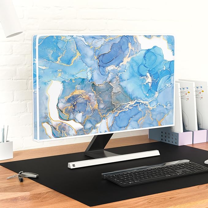 Baocicco Baby Blue Gold Marble Waterproof Screen TV Cover 32 Inch Modern - Image 6