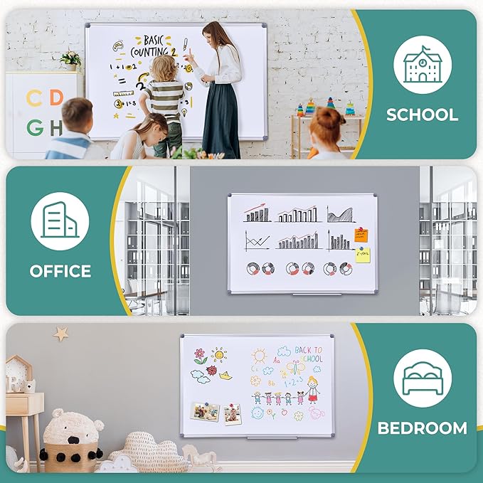 60" x 40" Magnetic Dry Erase Whiteboard - Image 7