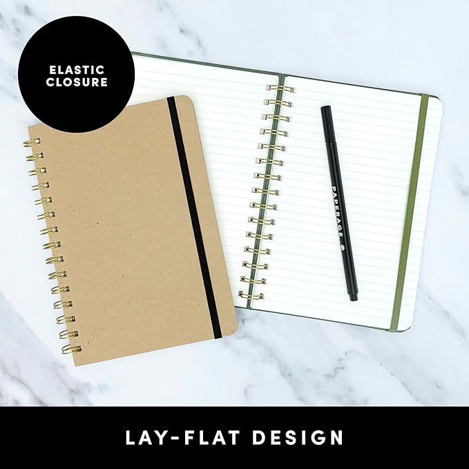 PAPERAGE Lined Spiral Journal Notebook, 3 Pack, 160 Pages, Medium 5.5 inches x - Image 3