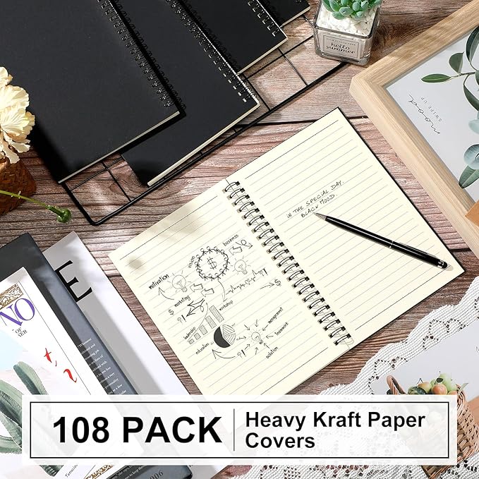 Yahenda 108 Pcs Spiral Notebook Bulk A5 Journal Lined 8.3'' x 5.5'' Writing - Image 5