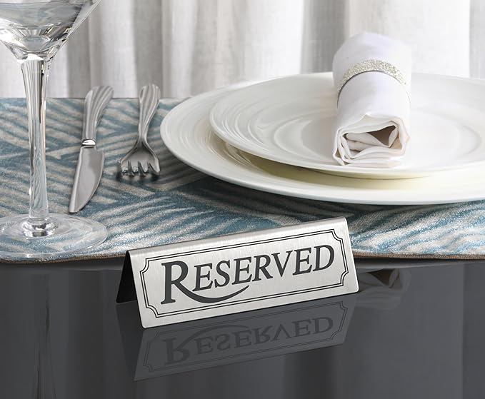 New Star Foodservice Stainless Steel Table Tent Sign, 4 by 1.5-Inch) - Image 4