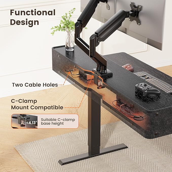 ErGear Standing Desk with LED Strip, 55″ x 28″ Electric Height Adjustable RGB - Image 4