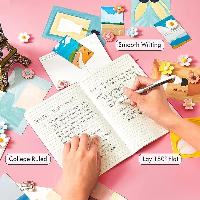 8 Pack Soft Cover Journal Bulk, Feela Notebooks College Ruled - Image 3
