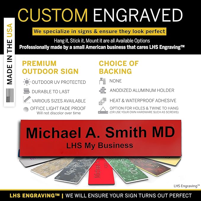 Personalized Name Plate with Choice of Mounting Holders - Image 2