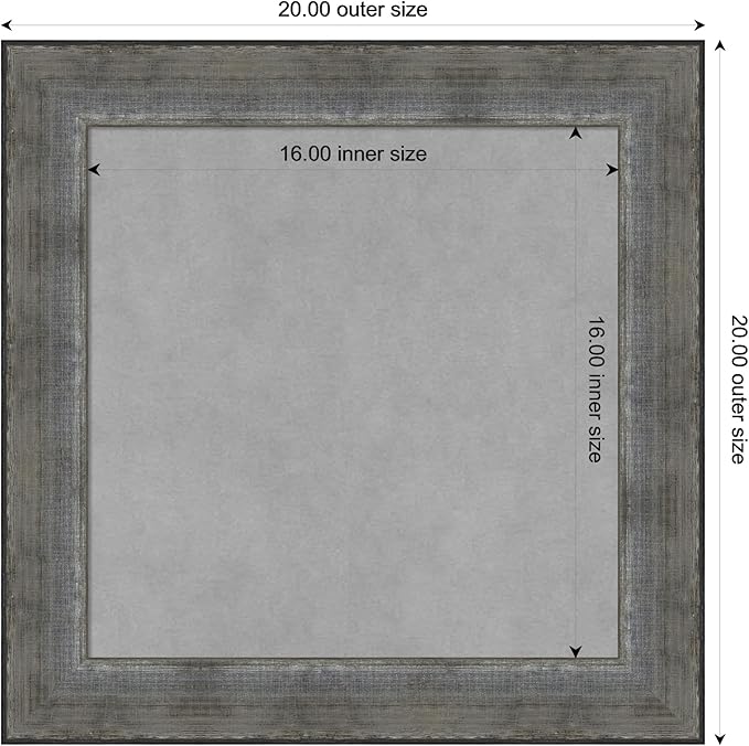 Amanti Art Silver Framed Magnetic Board 20x20 Small Vision Board - Image 3