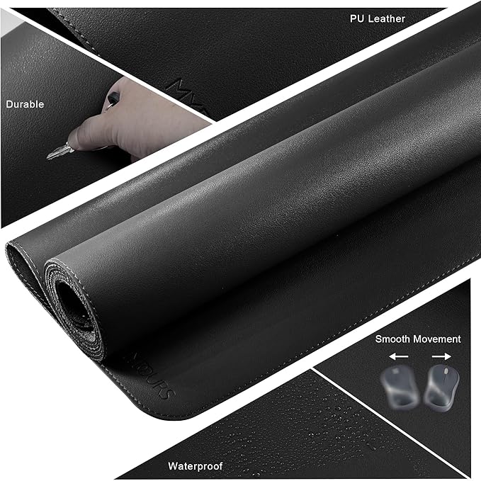 Mydours PU Leather Desk Mat, 74.8"x15.7" Ultra Large Desk Pad, Waterproof - Image 4
