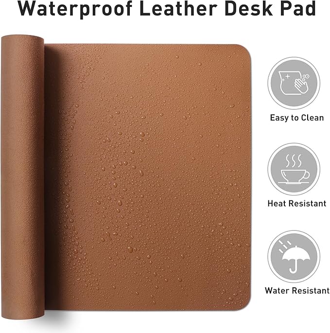 Aothia Leather Desk Pad Protector, Mouse Pad, Office Desk Mat, Non-Slip PU - Image 6