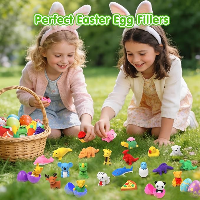 HINZER 100 Pack Animal Erasers for Kids Bulk Pull Apart 3D Puzzle Erasers - Image 9
