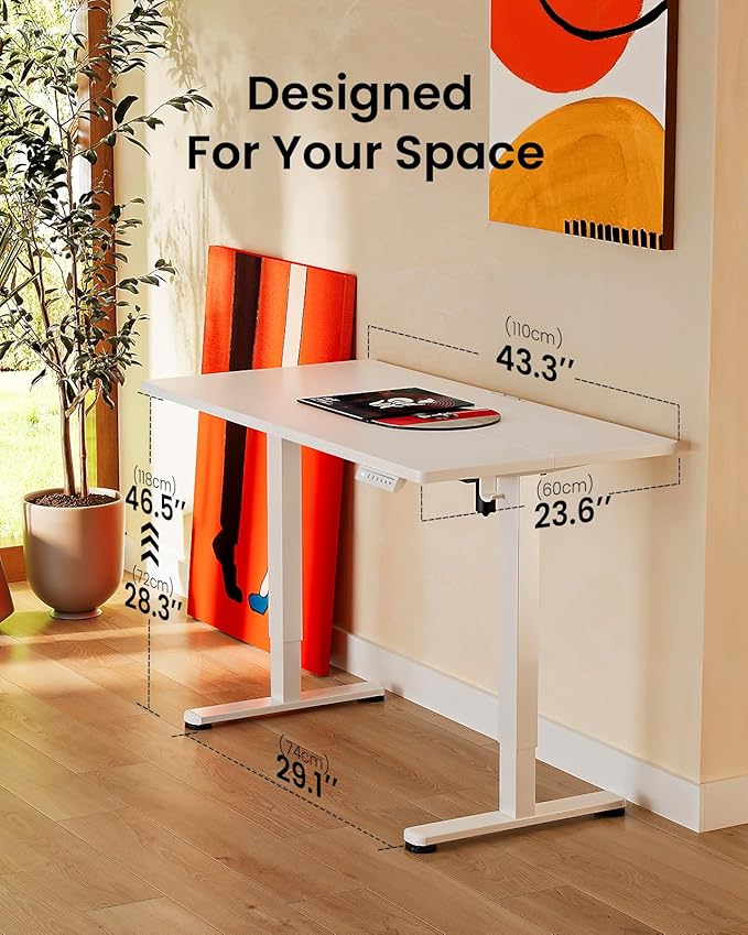 ErGear Electric Standing Desk, 44 x 24 Inches Height Adjustable Stand up Desk - Image 3