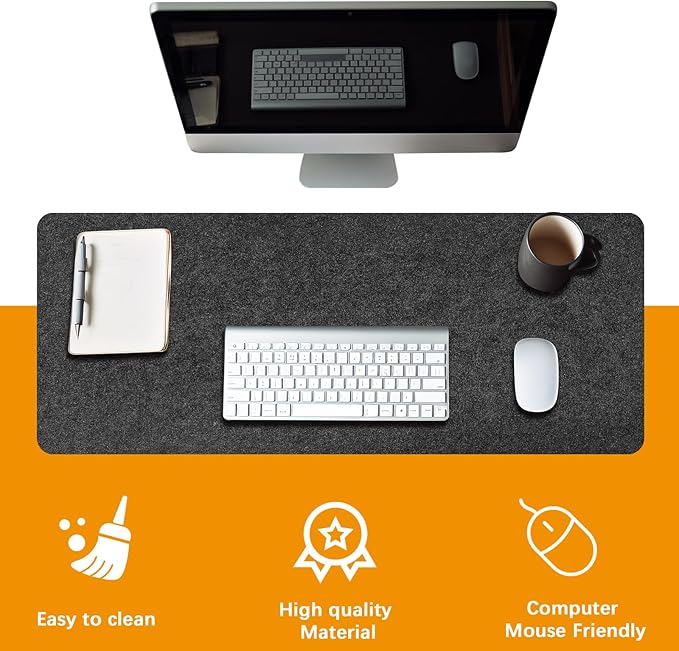 2 PCS Large Felt Desk mat, Office Computer Desk - Image 6