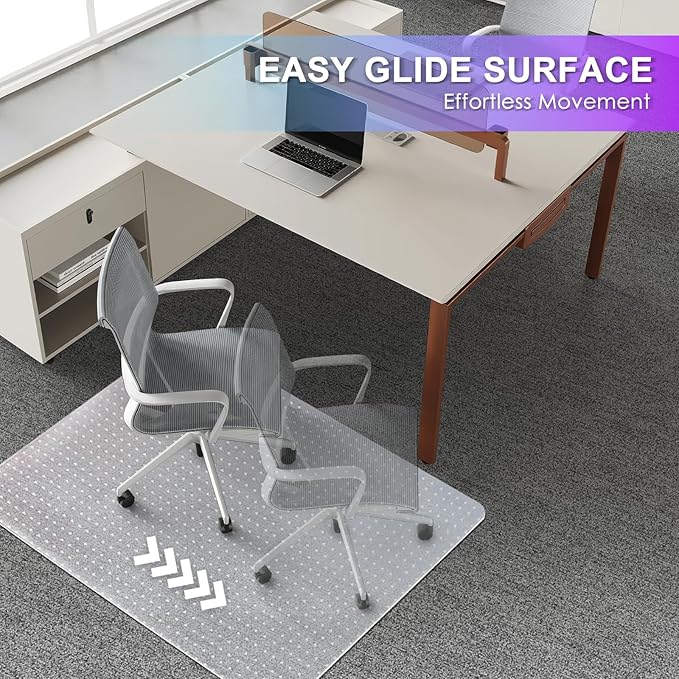 Vicwe Office Chair Mat for Carpet, 2 Pack, Easy Rolling Hard Mat for Office - Image 4