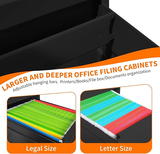 OPTYMIRA 4 Drawer Metal File Cabinet - Image 4