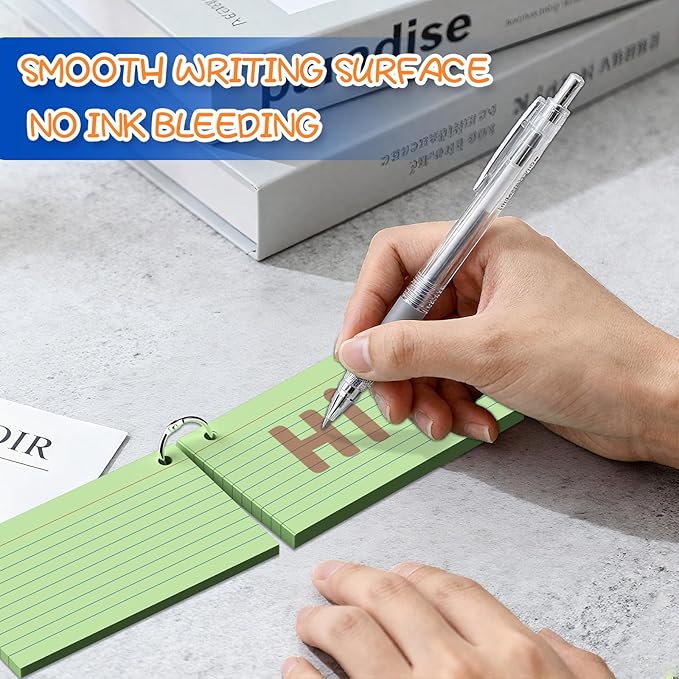 250 Count Colored Index Cards 3 x 5 Inch, Lined Flash Cards - Image 5