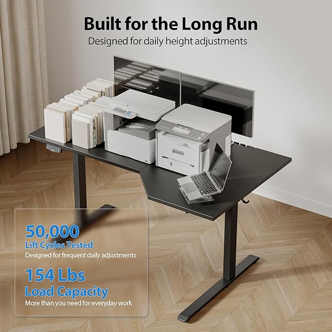 Agilestic Electric Standing L-Shaped 59 Inches Height Adjustable Desk, Sit and - Image 7