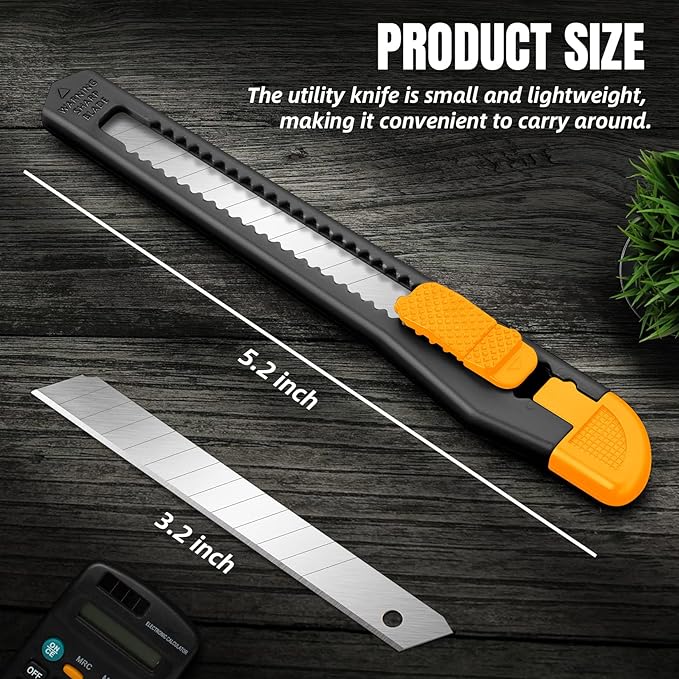 TIFICAL 24 Pack Box Cutter Retractable, Utility Knife 9MM Wide Snap-Off Blades - Image 4