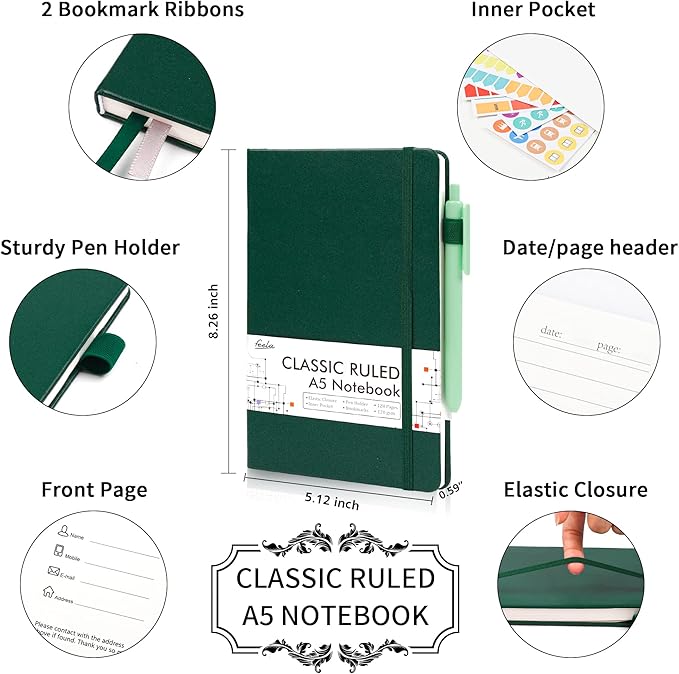 feela 24 Pack Journal Notebook for Work, Business Notebook Bulk Hardcover Lined - Image 2