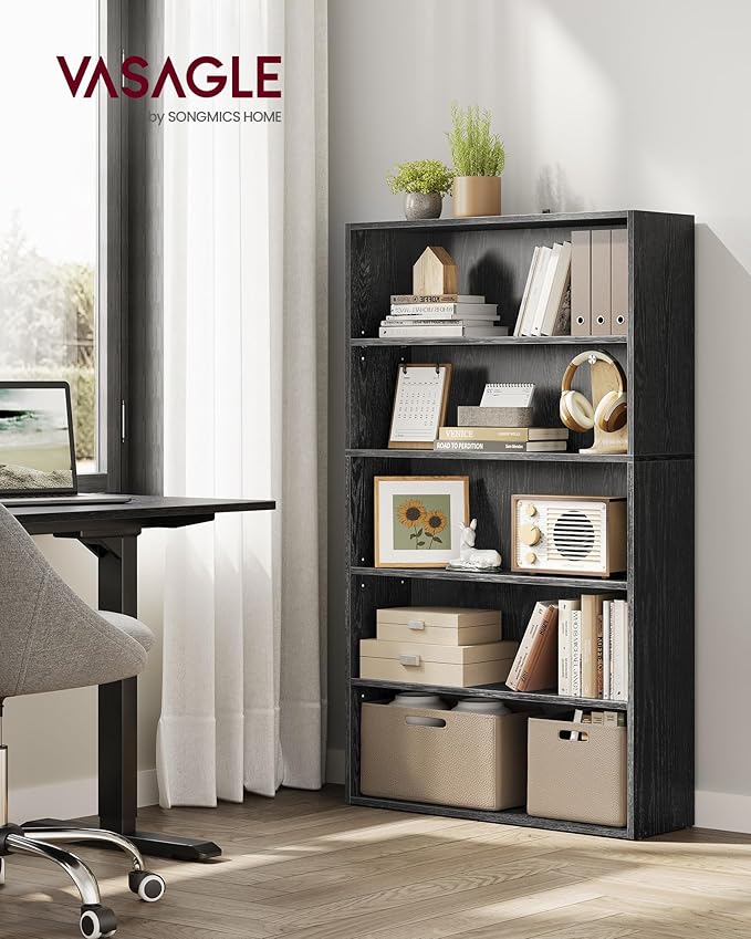 VASAGLE Set of 2 Bookshelves, 30 Inches Wide, 5-Tier Open Bookcases - Image 2