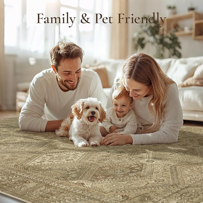 GENIMO Area Rug 2x3 Doormat, Machine Washable Low Pile Rugs, Small Retro - Image 6