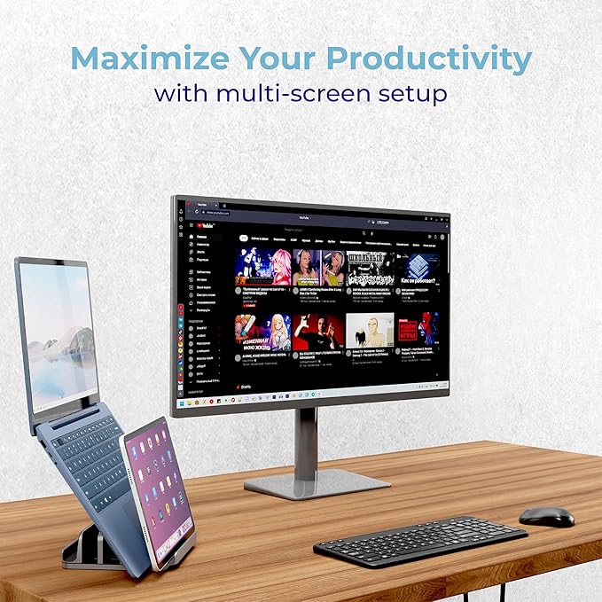TEFONIA Vertical Laptop Stand Holder 5 Slots, Aluminum Space-Saving Laptop - Image 6