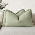 Foindtower Set of 2 Decorative Linen Fringe Throw Pillow Covers Farmhouse by Foindtower