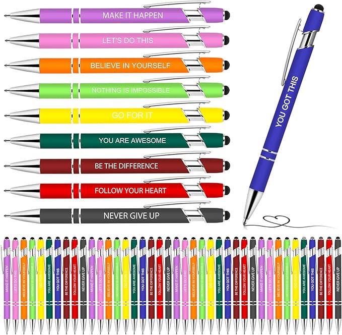 Greengines 50 Pcs Inspirational Pens by Greengines