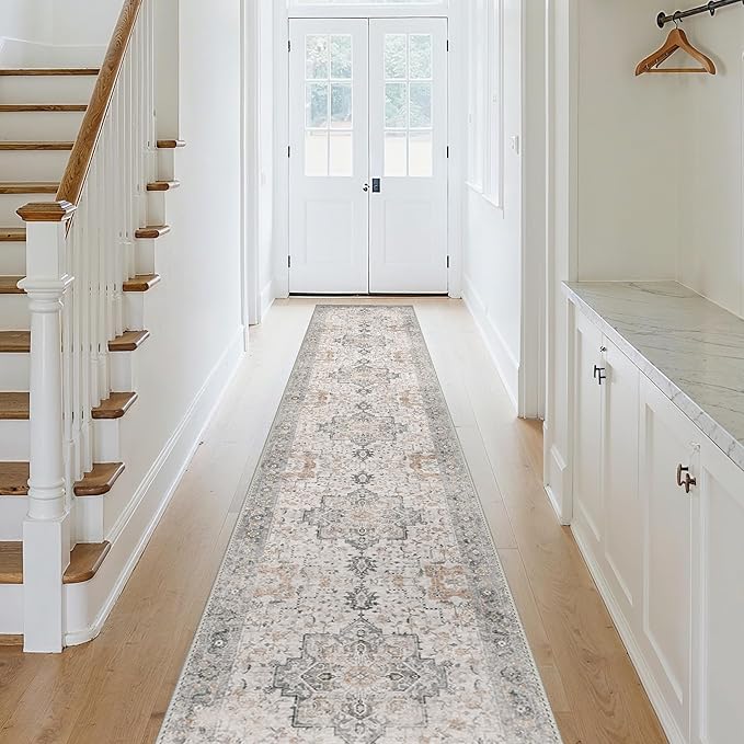 GENIMO 3x14 Runner Rugs for Hallway, Machine Washable Non Slip Vintage Rugs - Image 2