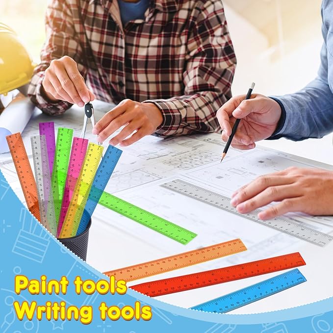 32 Pack Clear Plastic Ruler 12 Inch, Rulers Bulk - Image 5