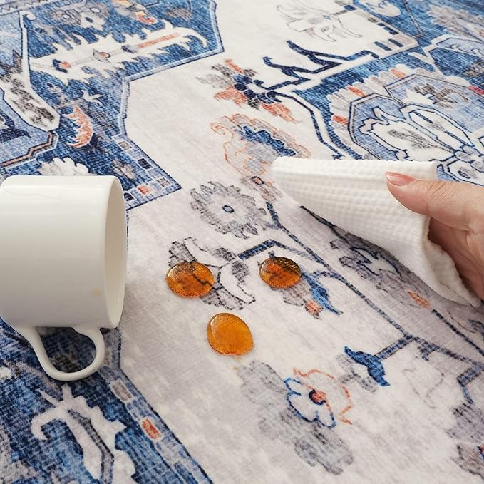 Rugcomf Vintage Medallion 3'x5' Washable Rug - Image 5