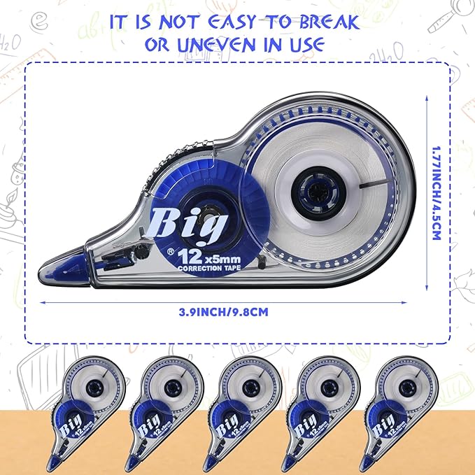 Chivao 24 Pack White Correction Tape, Classroom Correction Tape Wipe out Easy - Image 3