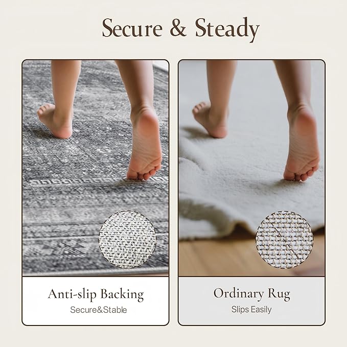 GENIMO 5x7 Area Rugs for Living Room, Machine Washable Non Slip Rugs, Low Pile - Image 9