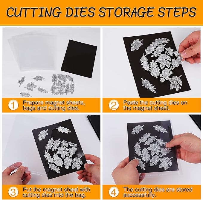 160 PCS Stamp and Die Storage Bag and Rubber Magnetic Sheets, Die Storage Set - Image 5