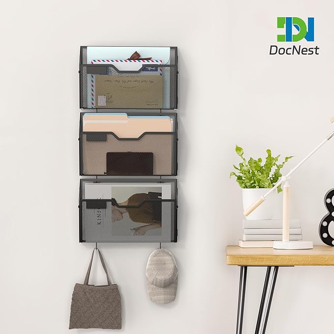 Docnest 6 Pack Hanging Wall File Holders, Mesh Wall Letter File Holder - Image 5
